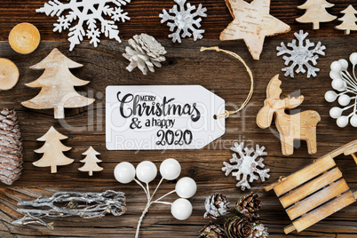 Label, Frame Of Christmas Decoration, Merry Christmas And Happy 2020