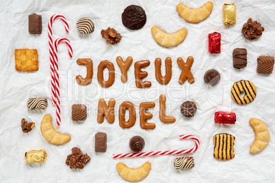 Gingerbread Letters, Candy Collection, Joyeux Noel Means Merry Christmas