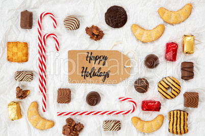 Candy Christmas Collection, Label, Text Happy Holidays