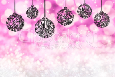 Christmas Tree Ball Ornament, Copy Space, Purple Background