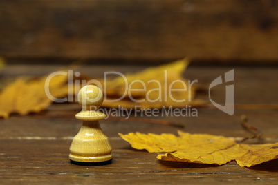 Pawn - chess pieces on a blurry brown background