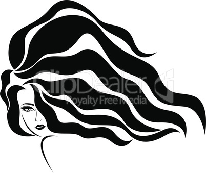 Charming woman with hair in flow