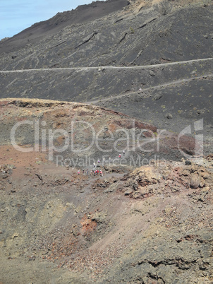 Am Teneguia; Blick zum Vulkan Antonio, La Palma