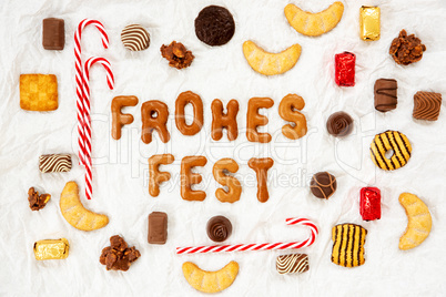 Gingerbread Letters, Candy Collection, Frohes Fest Means Merry Christmas