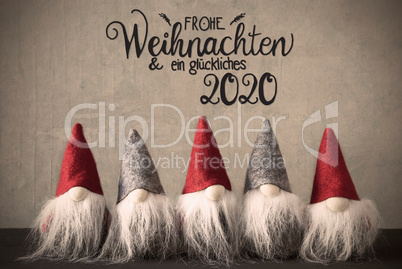 Santa Claus With Cap, Glueckliches 2020 Means Happy 2020