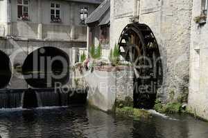 Wassermühle in Bayeux, Frankreich