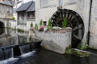 Wassermühle in Bayeux, Frankreich