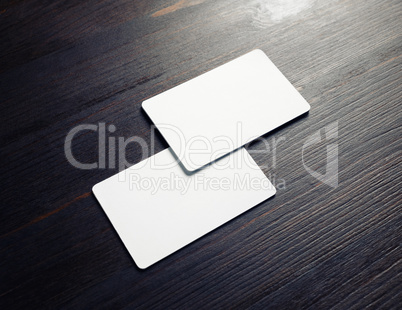 Two blank business cards