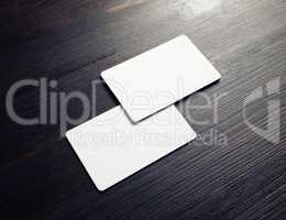 Two blank business cards