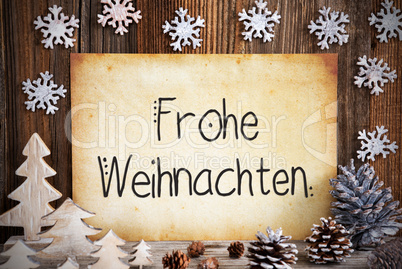 Old Paper, Christmas Decoration, Frohe Weihnachten Means Merry Christmas