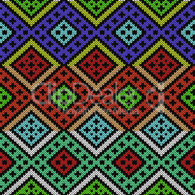 Knitted ornate seamless pattern