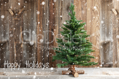 One Christmas Tree, Calligraphy Happy Holidays, Snow
