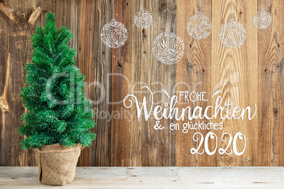 Christmas Ornament, Tree, Calligraphy Frohe Weihnachten Means Merry Christmas