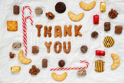 Gingerbread Letters, Candy Christmas Collection, Thank You