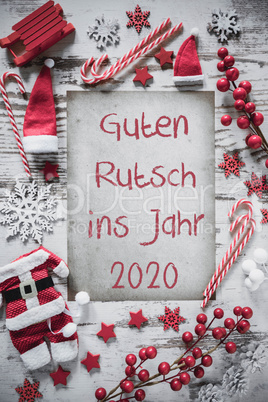 Christmas Flat Lay, Guten Rutsch 2020 Means Happy New Year