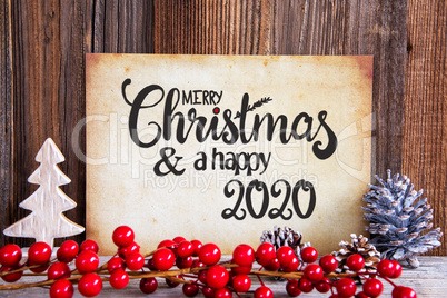 Christmas Decoration, Paper Merry Christmas And Happy 2020