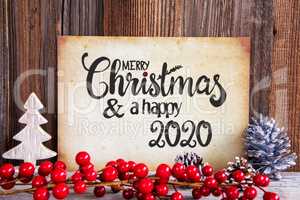 Christmas Decoration, Paper Merry Christmas And Happy 2020