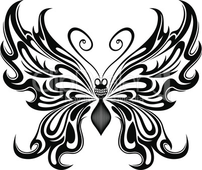 Stencil of ornamental butterfly