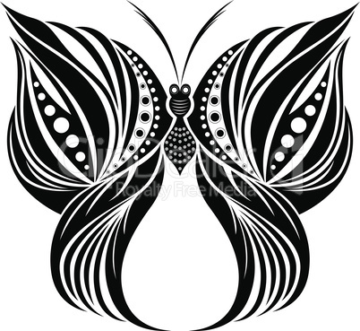 Stencil of beautiful ornate butterfly