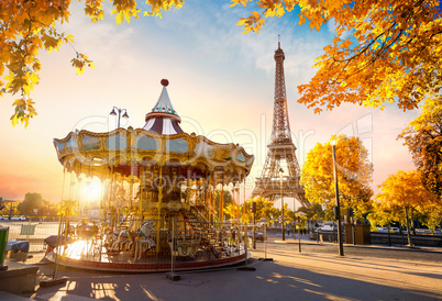Carousel in autumn