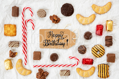 Candy Christmas Collection, Label, Text Happy Birthday
