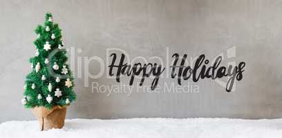 Christmas Tree, Silver Ball, Happy Holidays, Snow
