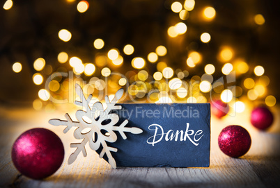 Sparkling Lights, Ball, Snowflake, Danke Means Thank You