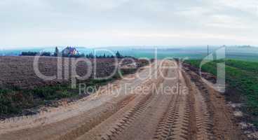 Gravel road in the countryside