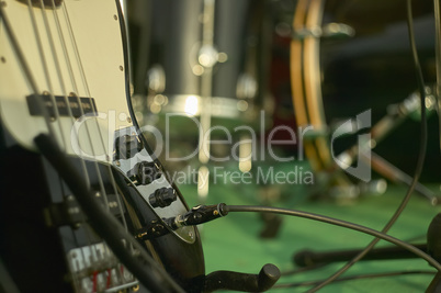 Detail of an acoustic bass