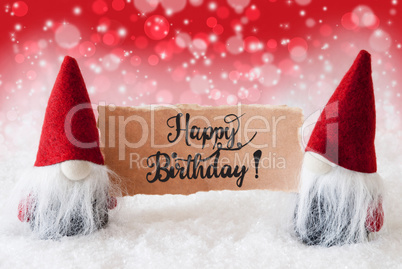 Santa Claus, Red Hat, Happy Birthday, Red Background