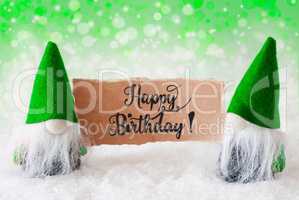 Santa Claus, Green Hat, Happy Birthday, Green Background