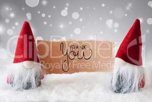 Santa Claus, Red Hat, Thank You, Gray Background