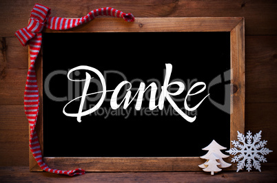 Chalkboard, Christmas Decoration, Tree, Danke Means Thank You
