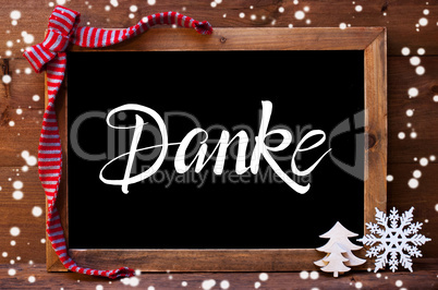 Chalkboard, Christmas Decoration, Snowflakes, Danke Means Thank You