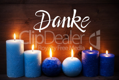 Romantic Turquoise Candle Light , Danke Means Thank You
