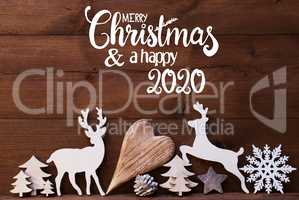 Reindee, Heart, Tree, Fir Cone, Merry Christmas And Happy 2020