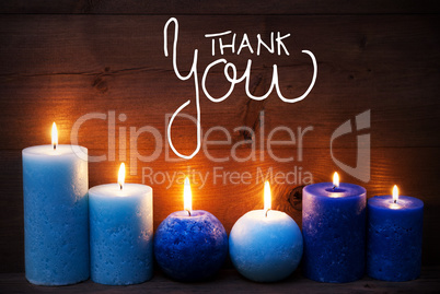 Romantic Turquoise Candle Light , Calligraphy Thank You