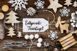 Label, Frame, Entspannte Feiertage Means Merry Christmas