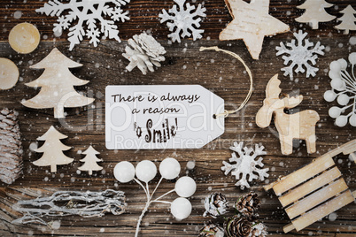 Label, Frame, Christmas Decoration, Always Reason To Smile, Snowflakes
