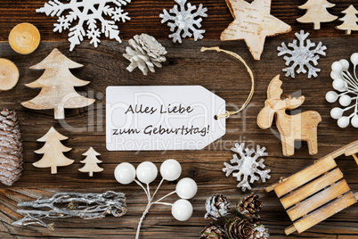 Label, Frame, Christmas Decoration, Geburtstag Means Happy Birthday Label, Frame, Christmas Decoration, Geburtstag Means Happy Birthday