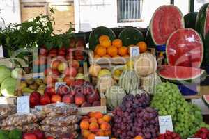 Fruits and vegetables at a bazaar in Croatia