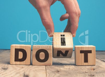 Do it concept with wooden blocks