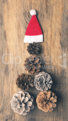 Christmas tree shape of pine cones