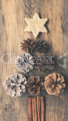 Christmas tree shape of pine cones