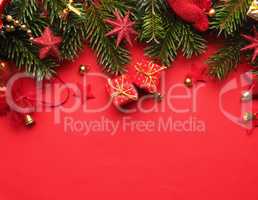 Traditional Christmas background in red