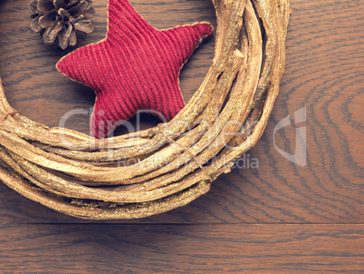 Christmas decoration on wood