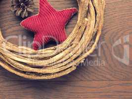 Christmas decoration on wood