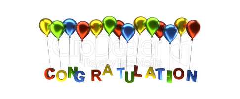 Colorful balloons with congratulation
