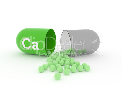 Open capsule with Ca calcium
