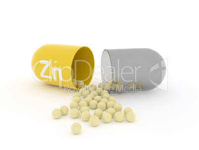Open capsule with Zn zinc